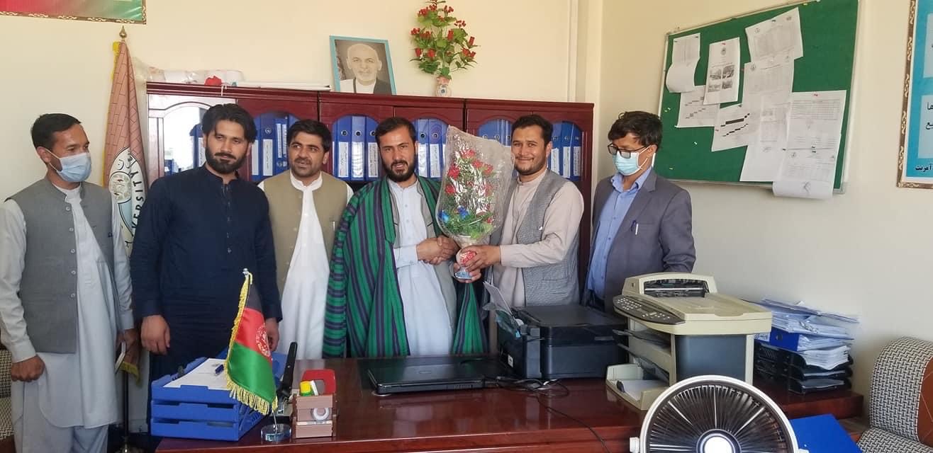 Ehsanullah Akram, son of Ghazni University, was recognized as the head of hi work office.